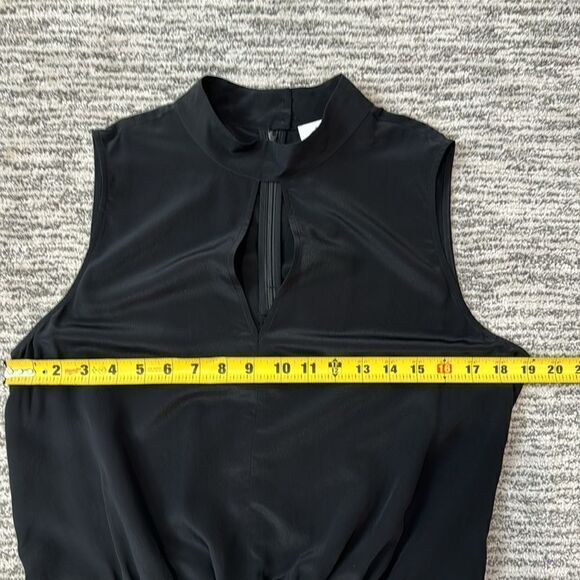 NWT FRAME Mock-Neck Sleeveless Party Top Medium Black Silk - Picture 9 of 14